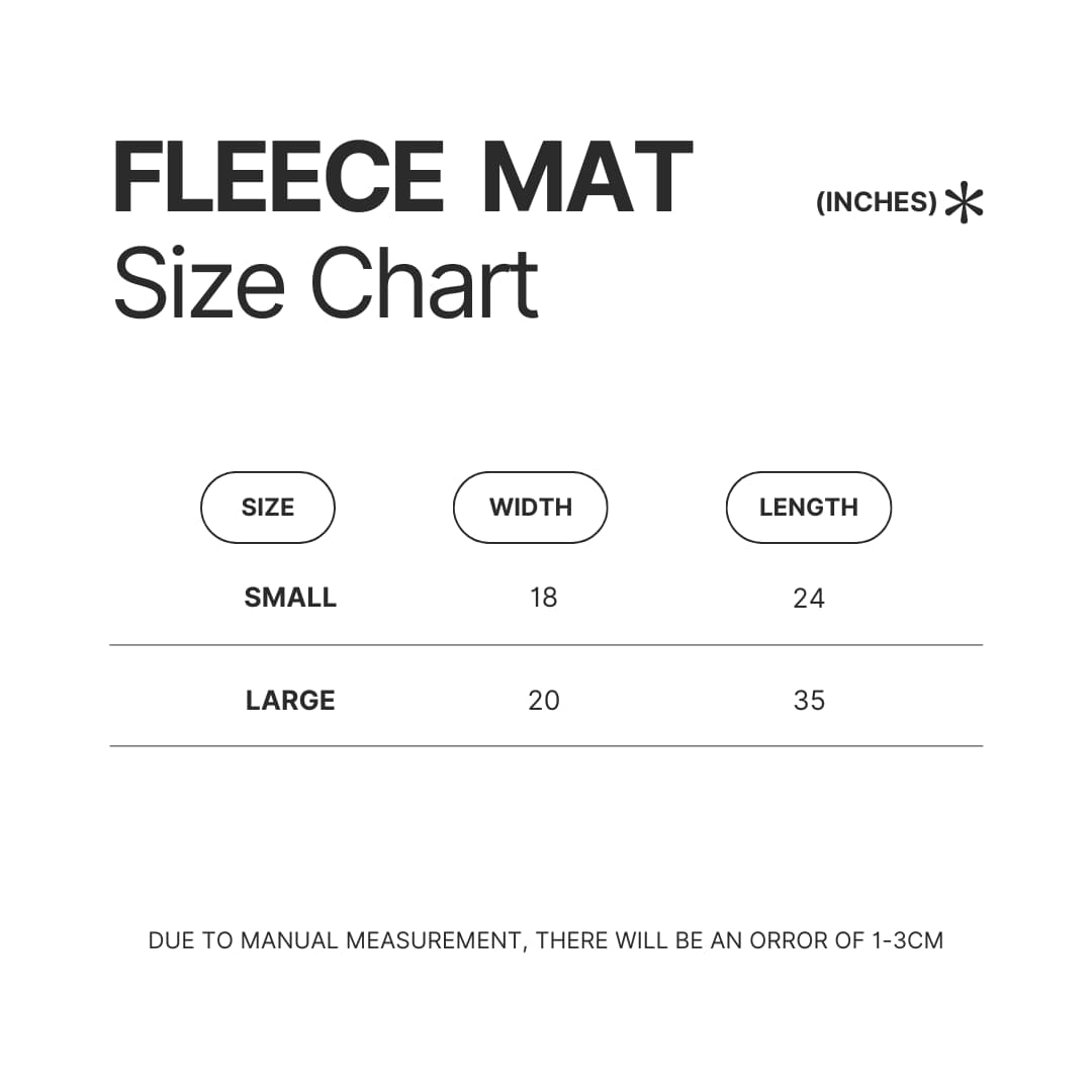Fleece Mat Size Chart - Sally Face Shop