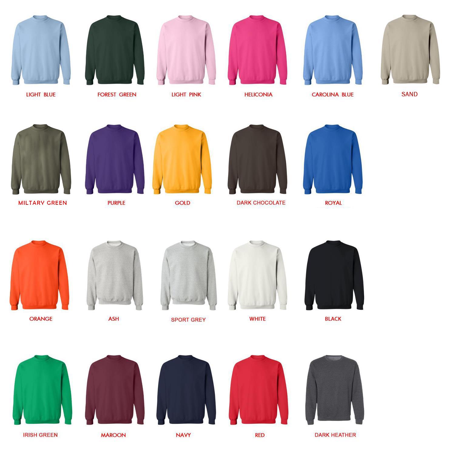 sweatshirt color chart - Sally Face Shop