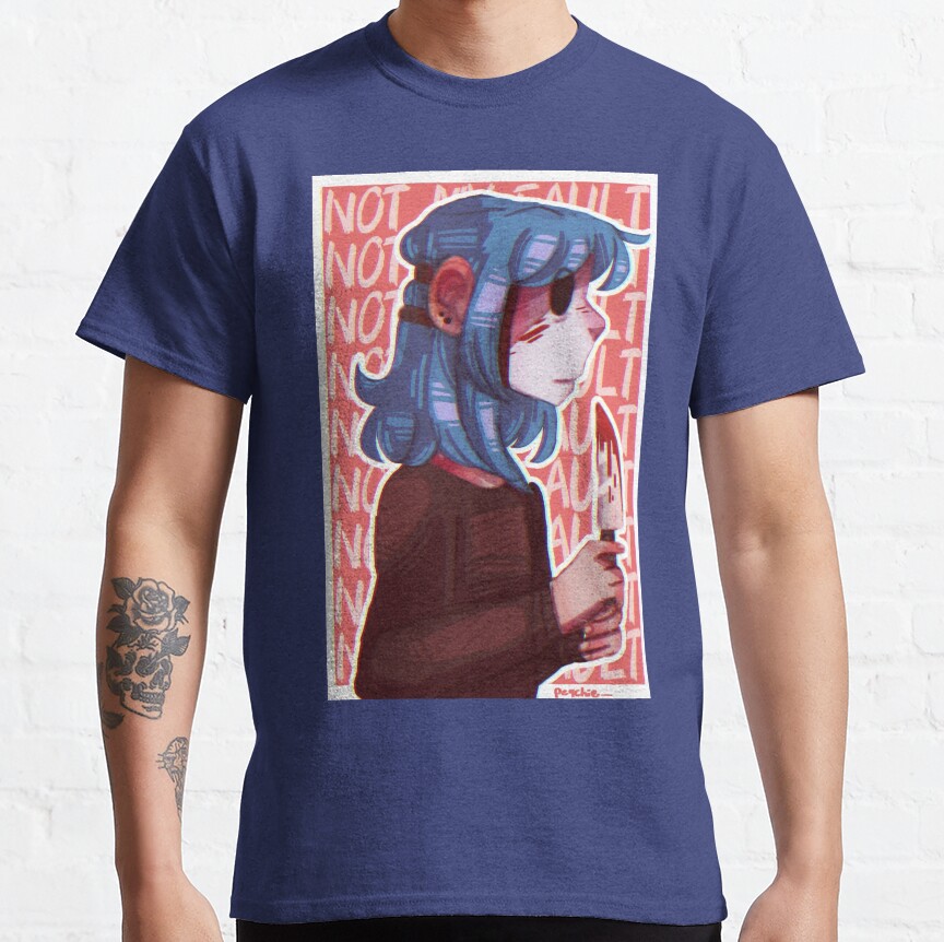 Not My Fault Sally Face Fanart T-Shirt - Image 4