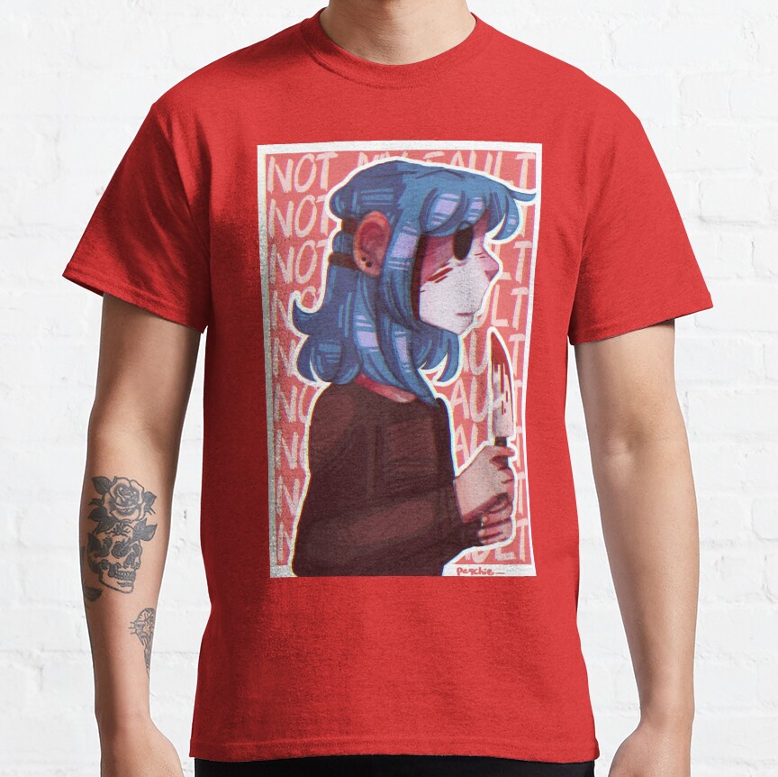 Not My Fault Sally Face Fanart T-Shirt - Image 2
