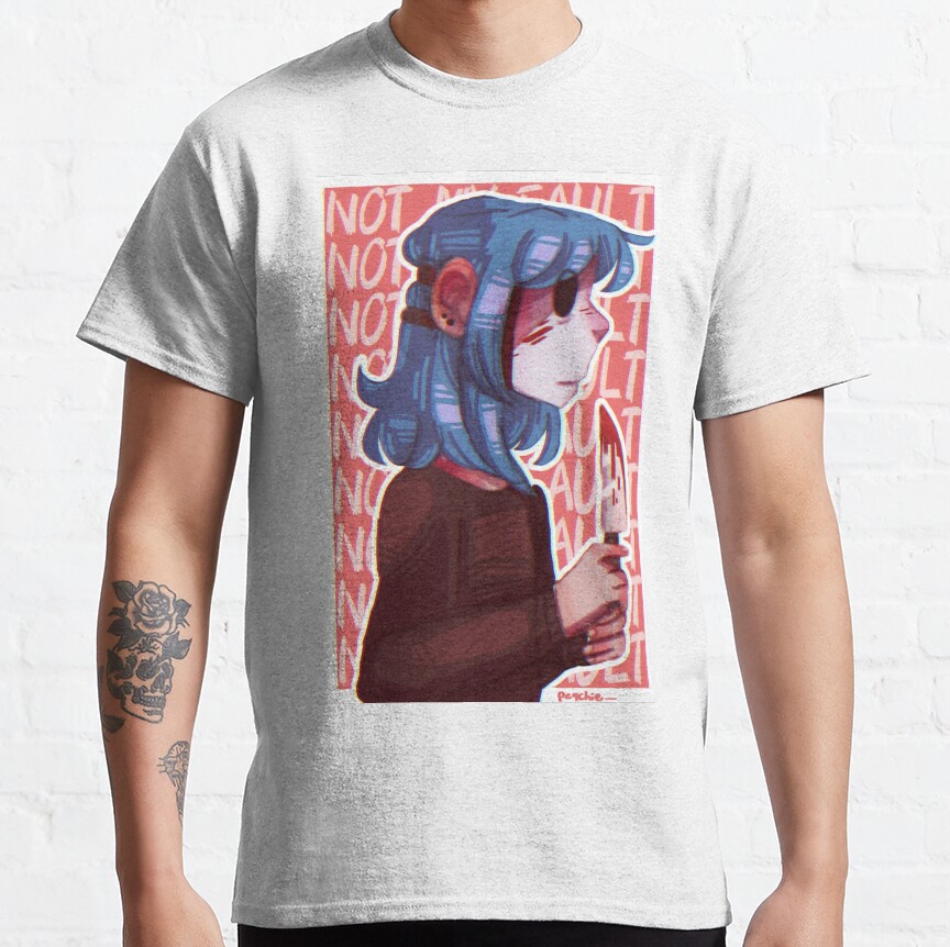 Not My Fault Sally Face Fanart T-Shirt - Image 6