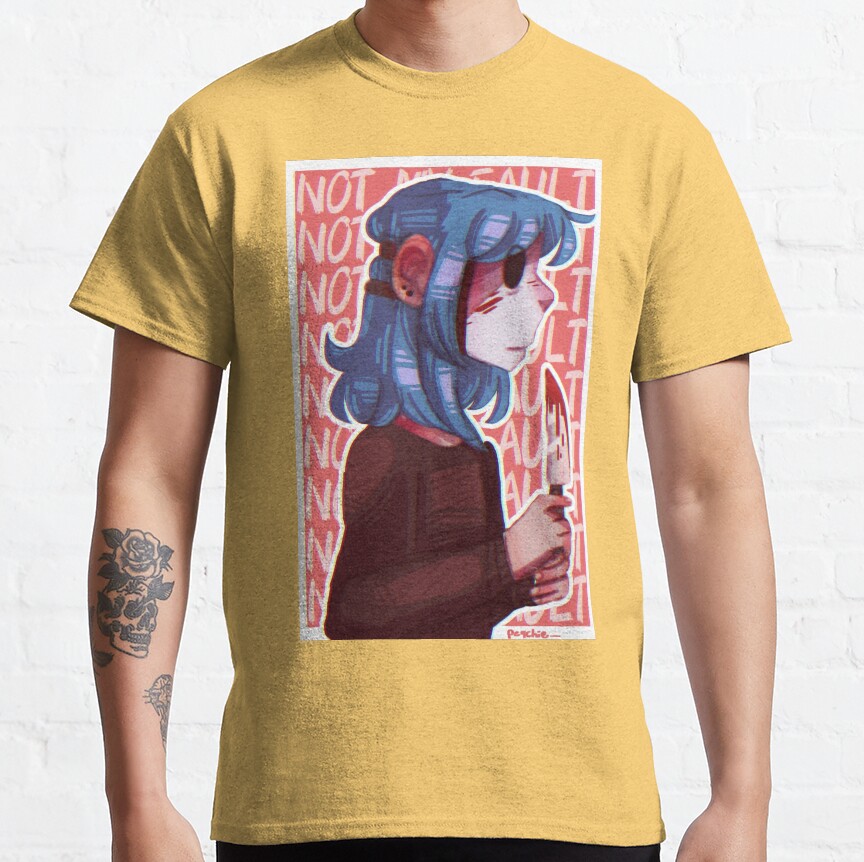 Not My Fault Sally Face Fanart T-Shirt - Image 5