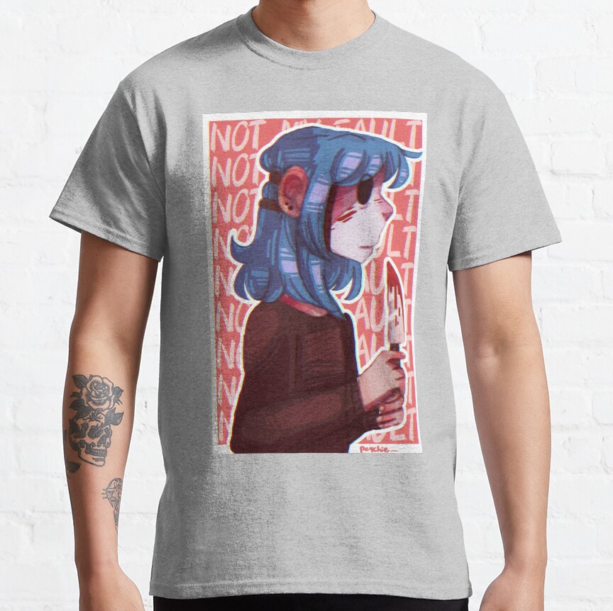 Not My Fault Sally Face Fanart T-Shirt - Image 7